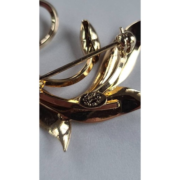 Vintage 12K GF Leaf Shaped Brooch - Picture 9 of 10